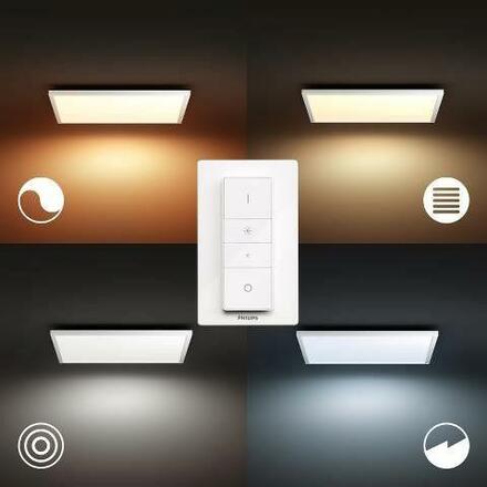 Hue LED White Ambiance Stropní panel Philips Aurelle BT 8719514382640 46,5W 4200lm 2200-6500K 230V, bílý čtverec 60x60cm s dálkovým ovladačem a Bluetooth