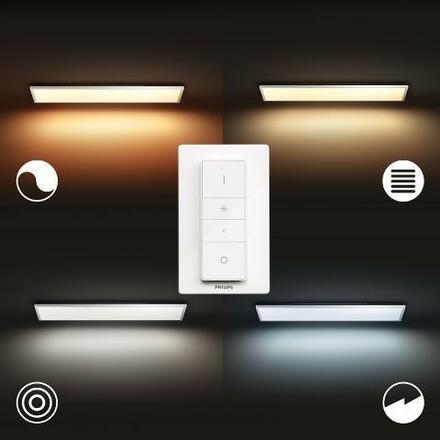 Hue LED White Ambiance Stropní panel Philips Aurelle BT8719514382664 46,5W 4200lm 2200-6500K 230V, bílý obdélník 30x120cm s dálkovým ovladačem a Bluetooth