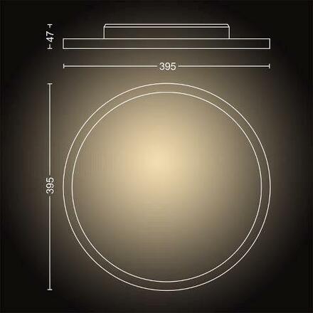 Hue LED White Ambiance Stropní panel Philips Aurelle BT 32164/31/P6 24,5W 2200lm 2200-6500K 230V, bílý kruh 39,5cm s dálkovým ovladačem a Bluetooth