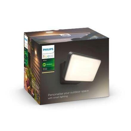 Hue LED White Venkovní nástěnný reflektor Philips Welcome 8719514382763 20,5W 2600lm 2700K IP44 24V černý, stmívatelný