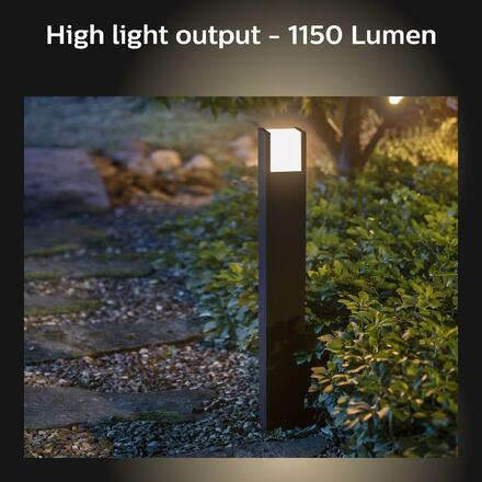 Hue LED White Venkovní sloupkové svítidlo Philips Fuzo 8719514382862 černé 77cm 2700K