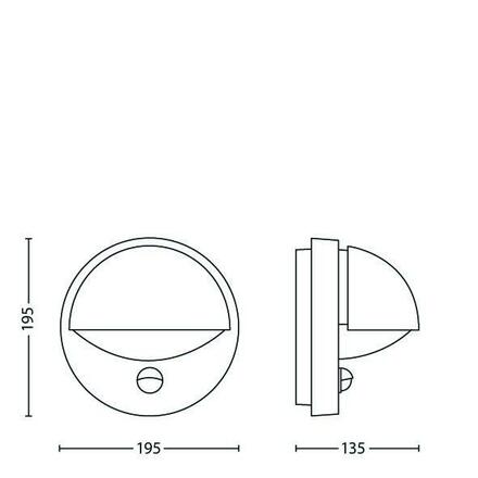 Philips June SVÍTIDLO VENKOVNÍ ČERNÁ SENZOR 1x12W 230V 16246/93/16