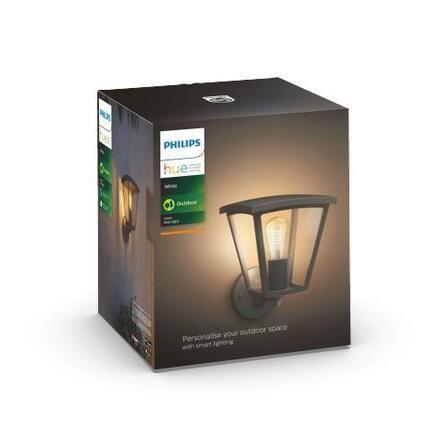 Philips HUE white INARA venkovní nástěnné LED svítidlo 1xE27 550lm 2100K IP44, černé