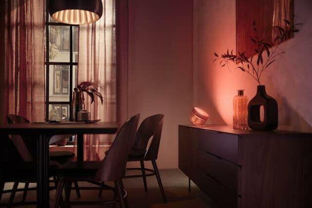 Philips HUE WACA Iris stolní LED lampa 1x8,1W 570lm 2000-6500K RGB IP20, měděná