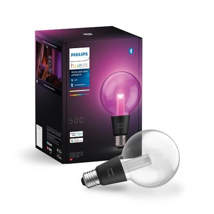Philips Hue Lightguide LED žárovka E27 G95 6,8W 500lm 2000-6500K RGB CRI80 IP20, stmívatelná