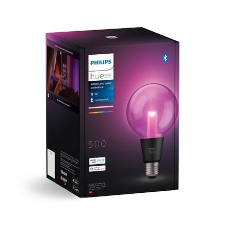 Philips Hue Lightguide LED žárovka E27 G95 6,8W 500lm 2000-6500K RGB CRI80 IP20, stmívatelná