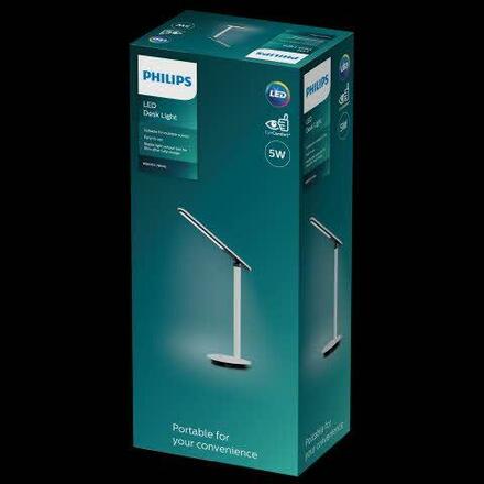 Philips Ivory stolní LED lampa 1x5W 130lm 2700/3600/5000K IP20 USB, krokové stmívání, bílá
