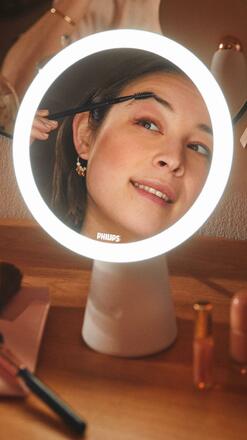 Philips Mirror stolní svítidlo se zrcadlem 1x4,5W 80lm 3000/4000/5000K USB, bílé