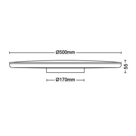 Philips Ozziet CL570 přisazené LED svítidlo 1x36W 3900lm 2700K krokové stmívání IP20 50cm, bílé