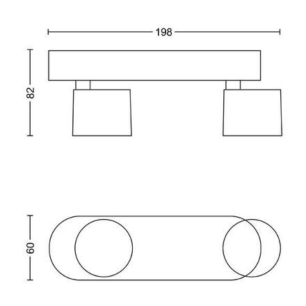 Philips Star bodové LED svítidlo 2x4,5W 1000lm 2700K IP20 stmívatelné, černé