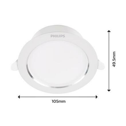 Philips DIAMOND podhledové LED svítidlo 1x3,5W 315lm 4000K IP20 9,5cm kulaté, bílé