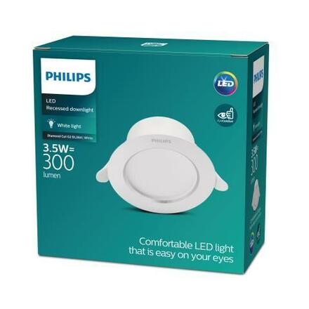 Philips DIAMOND podhledové LED svítidlo 1x4,5W 400lm 3000K IP20 9,5cm kulaté, bílé