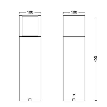 Philips Arbour venkovní sloupkové Low Voltage LED svítidlo 1x6W 600lm 2700K 12V IP44 ND, antracitové