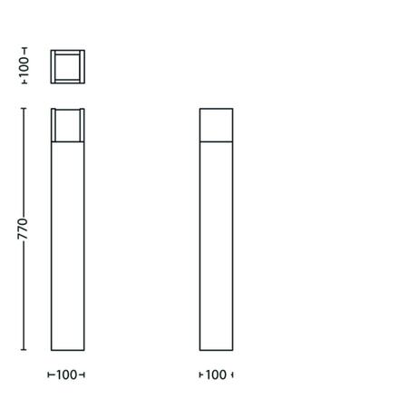 Philips Arbour UltraEfficient venkovní sloupkové LED svítidlo 3,8W 800lm 3000K IP44 77cm, antracit