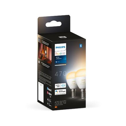 Philips HUE SET 2x WA LED Luster žárovka E14 5,1W 470lm 2200-6500K IP20, stmívatelné