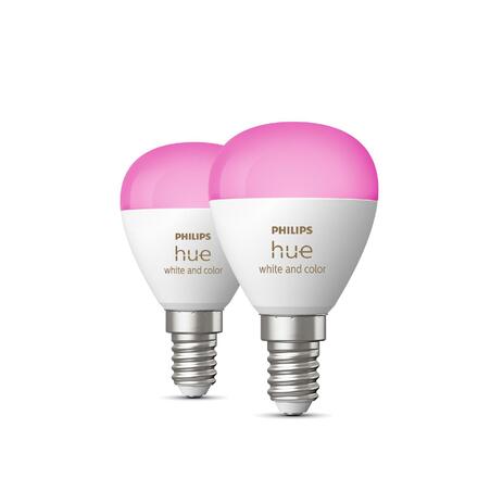 Philips HUE SET 2x WACA LED Luster žárovka E14 5,1W 470lm 2000-6500K RGB IP20, stmívatelné