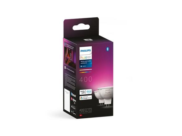 Philips HUE WACA sada 2x LED žárovka GU5,3 MR16 6,3W 12V 400lm 2200K-6500K RGB IP20
