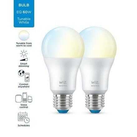 WiZ SET 2x LED žárovka E27 A60 8W (60W) 806lm 2700-6500K IP20, stmívatelná