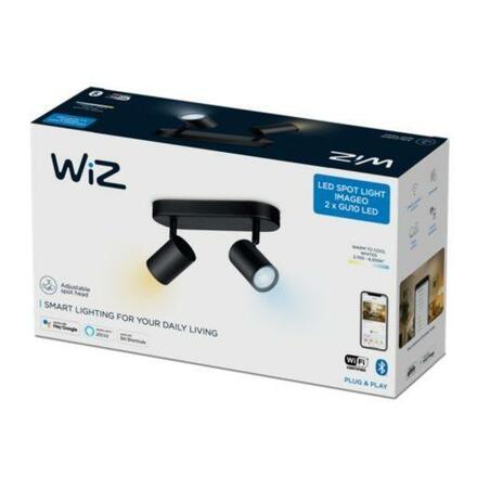 Philips Stropní bodové svítidlo WiZ IMAGEO LED GU10 2x4,9W 2x345lm 2700-6500K IP20 CRI90 černé, stmívatelné