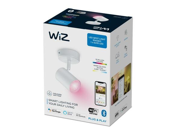 Philips Stropní bodové svítidlo WiZ IMAGEO 8719514551879 LED GU10 4,9W 345lm 2200-6500K RGB IP20 CRI90 bílé, stmívatelné