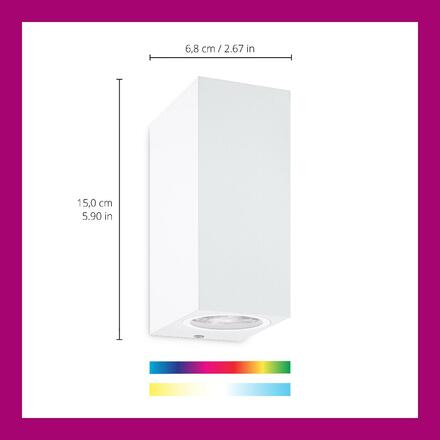 WiZ Up&Down nástěnné LED svítidlo 2xGU10 4,7W 345lm 2200-6500K RGB IP20, bílé