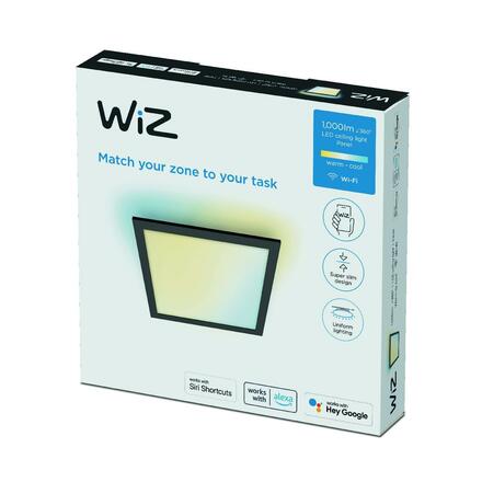 WiZ přisazený LED panel 12W 1000lm 2700-6500K IP20 30x30cm, černý