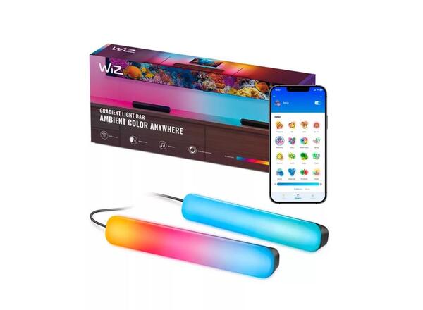 WiZ Bar LED pásek stmívatelný, 2700-5500K, RGB, 30cm, nastavitelná barava světla, černá (2ks)