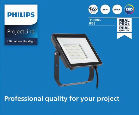 Philips LED vodotěsný světlomet Projectline 50W 3000K