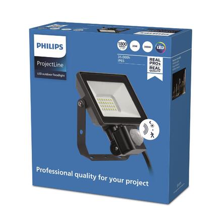 Philips LED vodotěsný světlomet Projectline 20W 3000K pohybový senzor