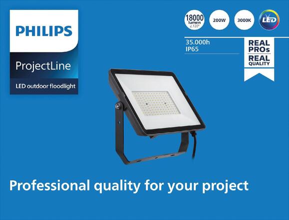Philips LED vodotěsný světlomet Projectline 200W 3000K