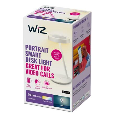 WiZ PORTRAIT stolní lampa LED 10W 600lm 2700-6500K 38cm IP20, bílá