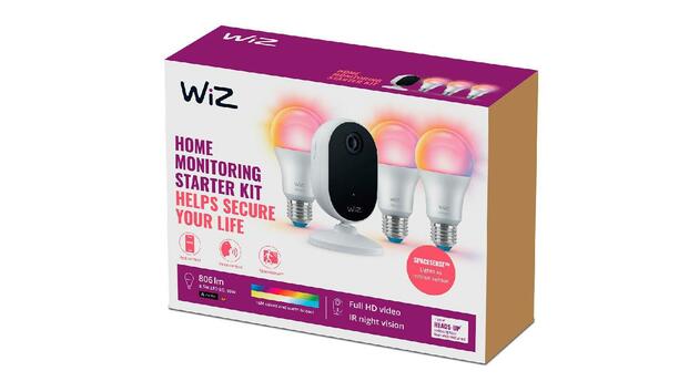 WiZ Home monitoring Starter kit 1x kamera + 3x E27 8,5W 806lm 2200-6500K RGB IP20