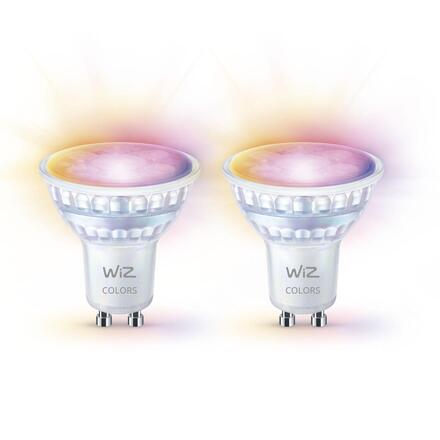 WiZ SET 2x LED skleněná žárovka GU10 PAR16 4,9W (50W) 345lm 2700-6500K RGB IP20, stmívatelná