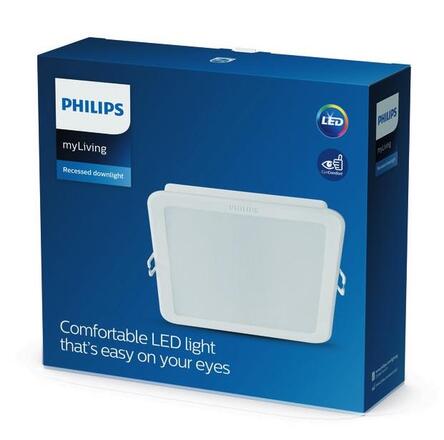 Philips Meson podhledové LED svítidlo 16,5W 1750lm 4000K 16,5cm hranaté IP20, bílé