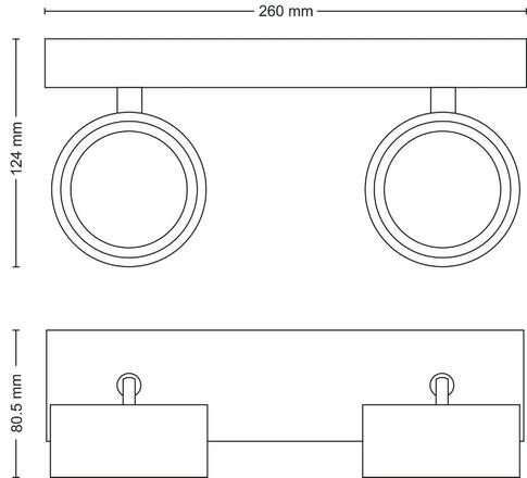 Philips BRACIA bodové svítidlo LED 11W 1100lm 2700K 26cm IP20, bílé