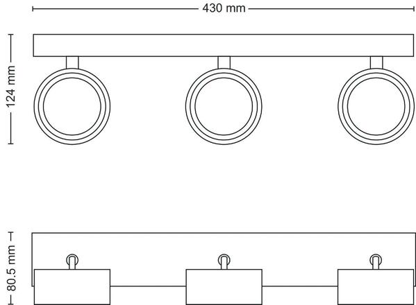 Philips BRACIA bodové svítidlo LED 16,5W 1650lm 2700K 43cm IP20, bílé