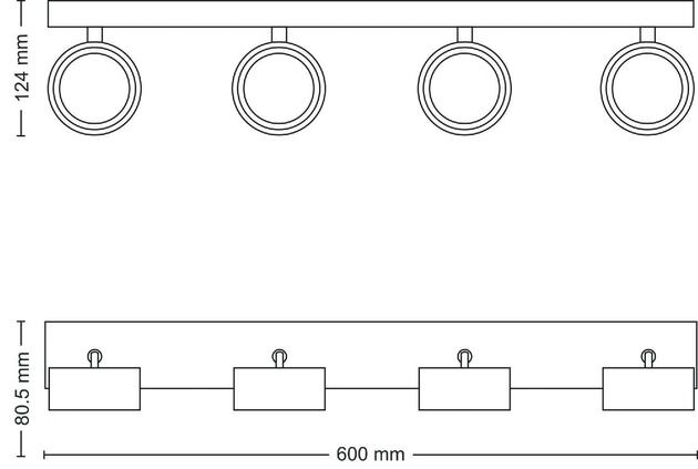 Philips BRACIA bodové svítidlo LED 22W 2200lm 2700K 60cm IP20, bílé