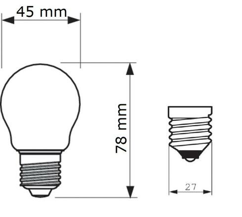 Philips MASTER LEDLuster ND 2.3-40W E27 827 P45 CLG UE 2,3W 485lm