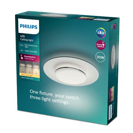 Philips GARNET CL580 stropní svítidlo LED 30W 3100lm 2700K 40cm IP20, černé