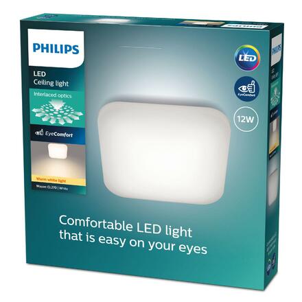 Philips MAUVE CL270 přisazené svítidlo LED 12W 1200lm 2700K 26cm hranaté IP20, bílé