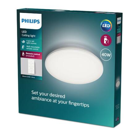 Philips WINCEL CL630 stropní svítidlo LED 40W 4300lm 2700-6500K 48cm IP20, bílé + ovladač