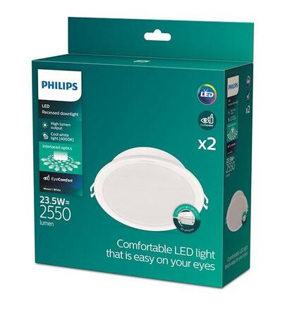 Philips Meson LED vestavné svítidlo 23,5W, 4000 K, bílá, 2 ks
