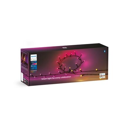 Philips HUE FESTAVIA světelný řetěz 28W 2000-6500K RGB 40m IP54, černý