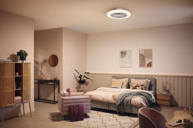 Philips Amigo Stropní svítidlo s ventilátorem 25W+60W, 6500lm, AC 220-240, 2700-4000-6500 K, IP20, bílá