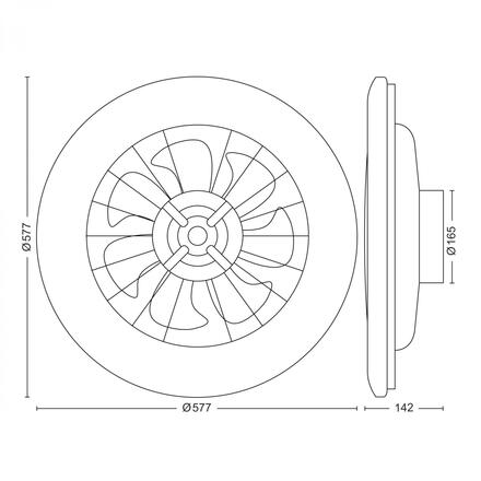 Philips Amigo Stropní svítidlo s ventilátorem 25W+60W, 6500lm, AC 220-240, 2700-4000-6500 K, IP20, bílá