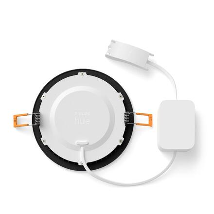 Philips Hue WCA Slim L zápustné svítidlo LED 12W 930lm 2200-6500K RGB CRI80 17cm kulaté IP44, černé