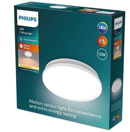 Philips Acuna CL253 stropní svítidlo se senzorem LED 12W 1350lm 2700K CRI80 24,5cm kulaté IP20, bílé