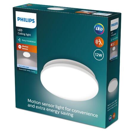 Philips Acuna CL253 stropní svítidlo se senzorem LED 12W 1500lm 4000K CRI80 24,5cm kulaté IP20, bílé