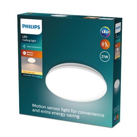 Philips Acuna CL253 stropní svítidlo se senzorem LED 21W 2500lm 2700K CRI80 35cm kulaté IP20, bílé