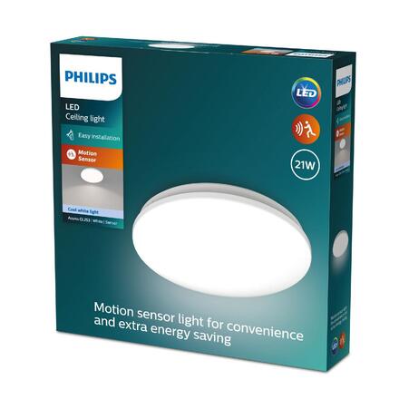 Philips Acuna CL253 stropní svítidlo se senzorem LED 21W 2900lm 4000K CRI80 35cm kulaté IP20, bílé